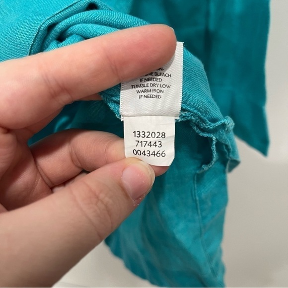 J. Jill Split Neck Linen Tunic Top Light Blue Medium Lagenlook - Picture 10 of 10